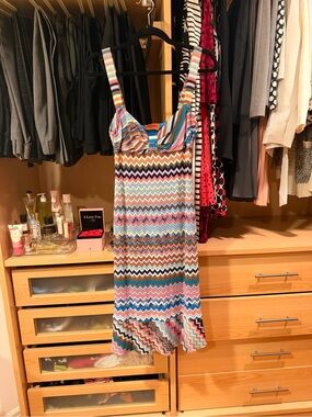 Missoni Multicolor Zigzag Knit Midi Dress